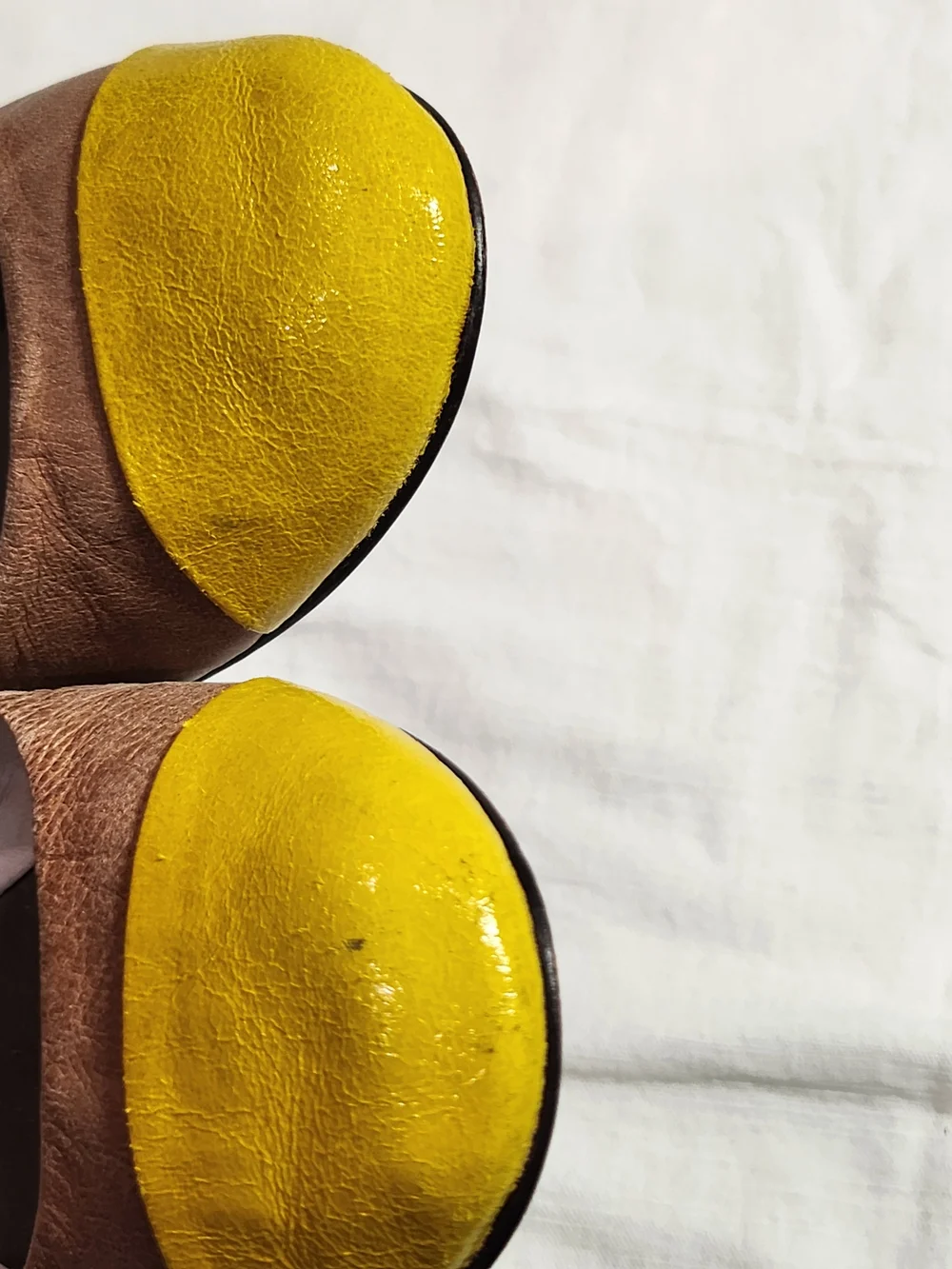 Pilcro and the Letterpress Tan Yellow Leather Cap Toe Ballet Flats Size 7M
